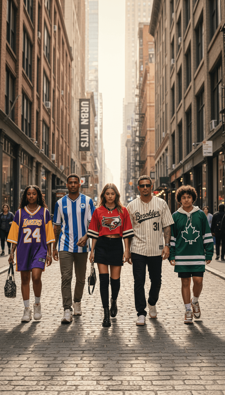 Fans in jerseys around the city on game day